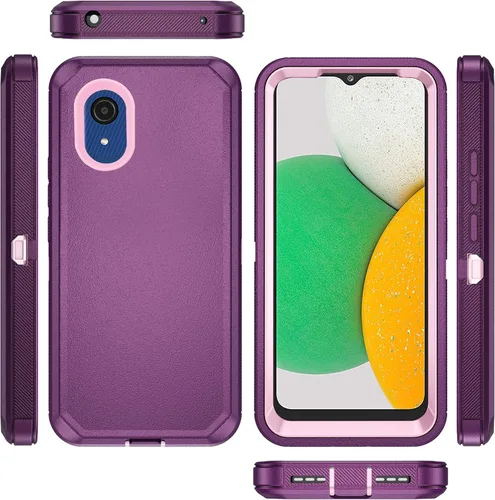Vista 3 de Asuwish Funda de teléfono para Samsung Galaxy A03 Core Cell Cover híbrida resistente a prueba de golpes, a prueba de caídas, cuerpo completo
