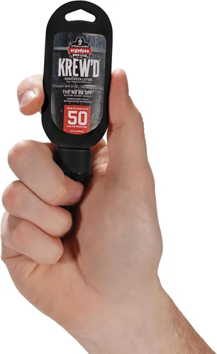Vista 6 de Ergodyne KREW'D 6352 Loción de protección solar, amplio espectro SPF 50, resistente al agua, tamaño de viaje de 1.5 onzas, paquete de 12