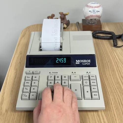 Vista 6 de Monroe 122PDX - Calculadora de impresión de servicio medio con teclas extra grandes y menos