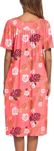 Vista 5 de Ekouaer Vestido de casa con bolsillos para mujer