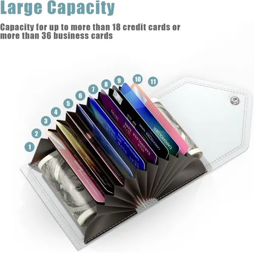 Vista 3 de Nipichsha Tarjetero para tarjetas de crédito, cartera pequeña para tarjetas, cartera delgada de cuero para tarjetas, funda de bolsillo para tarjetas