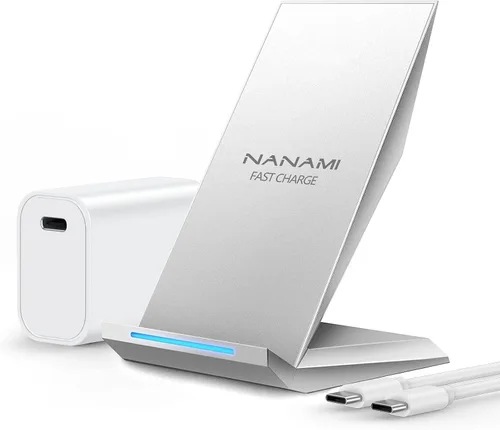 Vista 10 de NANAMI Cargador inalámbrico rápido con cargador de teléfono USB, soporte de carga certificado Qi con adaptador QC3.0 7.5W compatible con iPhone