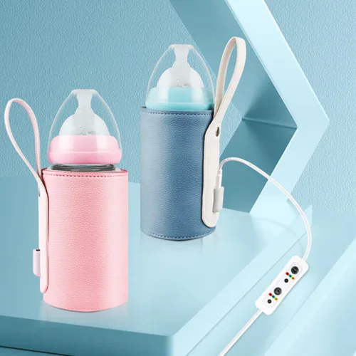 Vista 6 de FRCOLOR Portable Bottle Warmer Sleeve USB Rechargeable Travel Milk Heater with Intelligent Temperature Control and Timer Compact Insulated Warmer