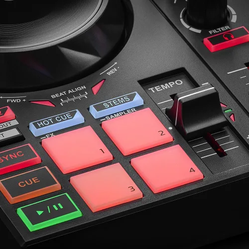 Vista 4 de Hercules DJControl Inpulse 200 MK2 - Controlador de DJ ideal para aprender a mezclar - Software y tutoriales incluidos, negro