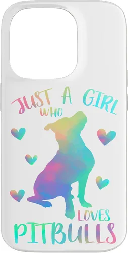 Vista 17 de Just a Girl Who Loves Pitbulls Watercolor Cute Pitbull Case for iPhone 17