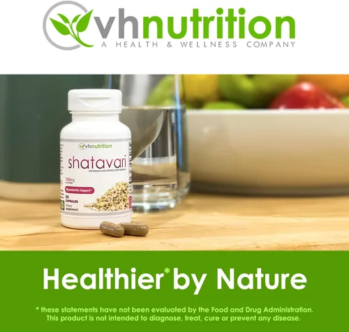 Vista 8 de VH Nutrition SHATAVARI 700 mg de extracto de espárragos racemosos Vitalidad femenina* y rejuvenecimiento* Equilibrio de estrógeno natural*