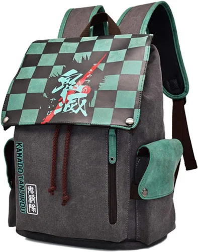 Vista 2 de Demon Slayer Kimetsu no Yaiba Print Mochila Anime Kamado Tanjirou Tomioka Giyuu Mochila Escolar Bolsa de Hombro talla única