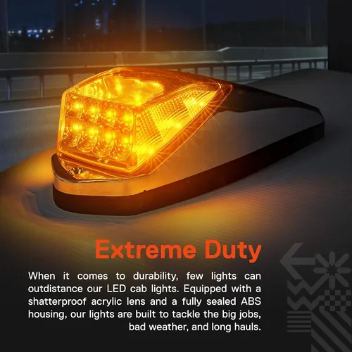 Vista 5 de Kit de luz de marcador LED ámbar TRUE MODS para camión semi [DOT FMVSS 108] [SAE P2PC] [Ajuste universal] [Lente con reflector] [Impermeable] Luces