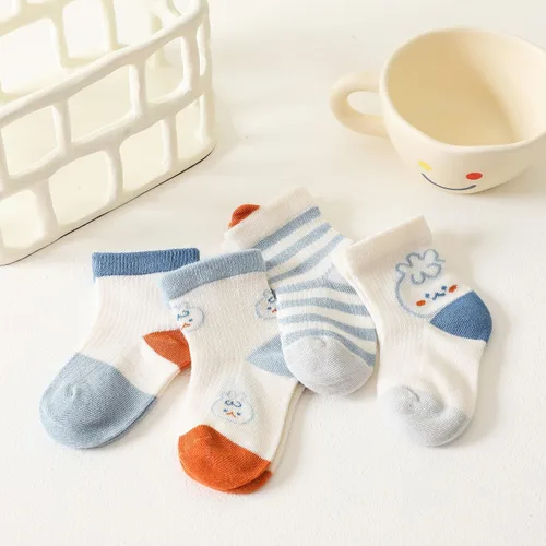 Vista 6 de Calcetines para bebés y niños pequeños, paquete de 8 calcetines de algodón para bebé, verano, primavera y otoño