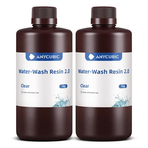 Vista 20 de ANYCUBIC Resina de impresora 3D lavable al agua 2.0, resina 3D de alta precisión de 405 nm, resina de fotopolímero de baja contracción para Gris
