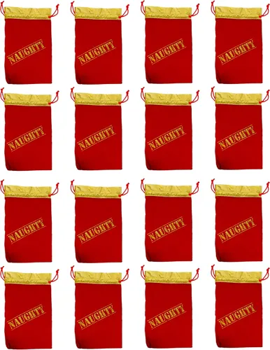 Vista 3 de Christmas You've Been Naughty - Bolsas de regalo de terciopelo (paquete de 12 / 9 x 14 pulgadas)