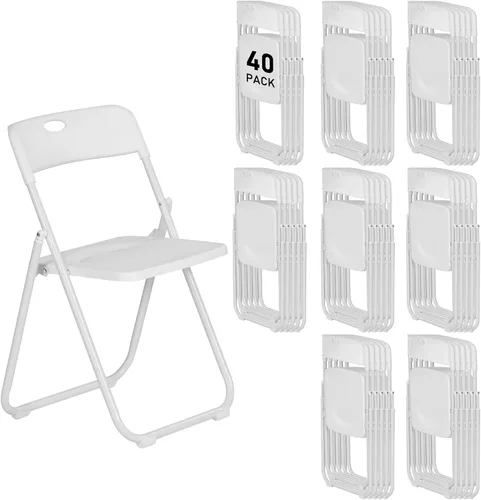 Vista 14 de Paquete de 6 sillas plegables de plástico negro, silla plegable Nuevo Negro