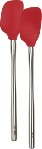 Vista 12 de Tovolo Espátula para Frascos de Silicona con Mango Largo de Acero Inoxidable Espátula Raspadora Naranja Albaricoque, Raspador de Frascos Resistente