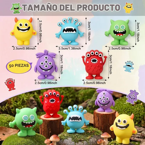 Vista 2 de Yinkin Mini figuras suaves de PVC Monster para fiesta, 50 piezas