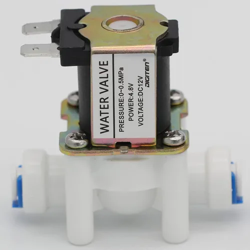 Vista 2 de DIGITEN DC 12V 1/4" válvula electromagnética del agua de la alimentación de la entrada de conexión rápida N/C normalmente cerrada ninguna presión