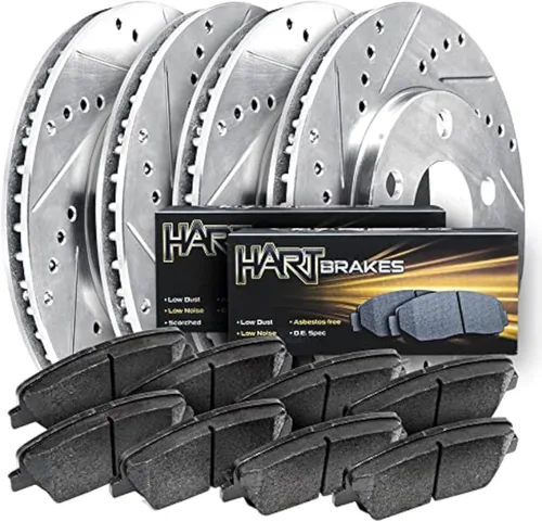 Vista 35 de Hart Brakes Kit de frenos y rotores traseros Pastillas de freno traseras Rotores y pastillas de freno, pastillas de freno y rotores de cerámica