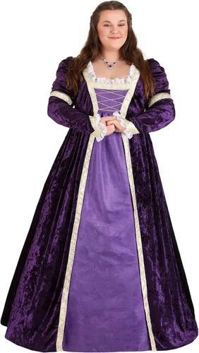 Vista 2 de Disfraz de doncella real de talla grande para mujer