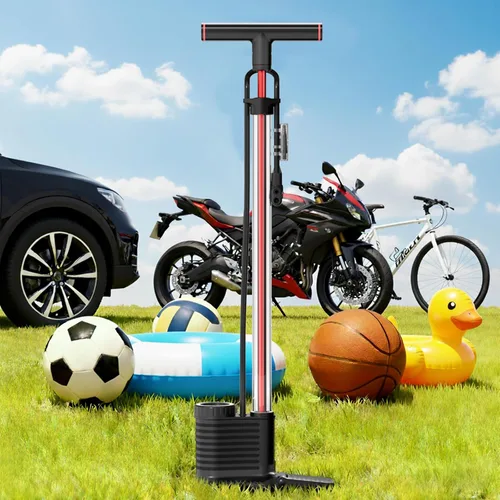 Vista 8 de Bomba de bicicleta con cilindro transparente y medidor de precisión, bomba de aire de alta presión de 160 PSI para válvulas Presta y Schrader