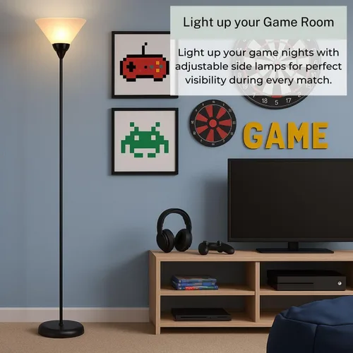 Vista 6 de Lámpara de suelo Light Accents con pantalla color blanco, 100 W, negro, 6113-21, 100.00watts Lámpara Torchiere Negra