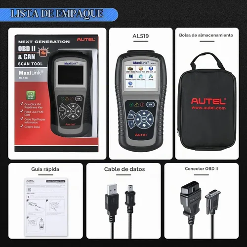Vista 9 de Autel MaxiLink ML519, herramienta de escaneo OBD2 de modo 6 mejorado, herramienta de escaneo de diagnóstico automático, lector de código de fallo