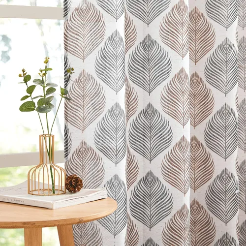 Vista 20 de KGORGE Cortinas opacas para sala de estar, aislamiento térmico, cortinas insonorizadas y cortinas estilo rústico estilo bohemio para cocina