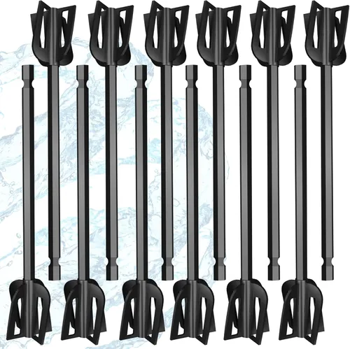 Vista 6 de Mezclador de resina epoxi paletas de plástico – 3 Agitadores de pintura bidireccional multiusos Pixiss reutilizables para taladro, epoxi y mezclador