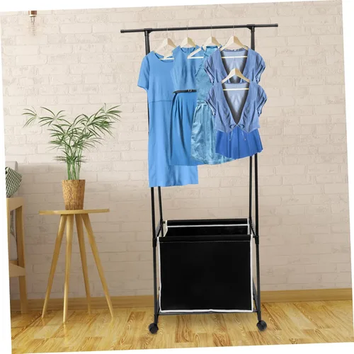 Vista 4 de WOONEKY Perchero portátil cestas de metal percha soporte de ropa resistente para dormitorio