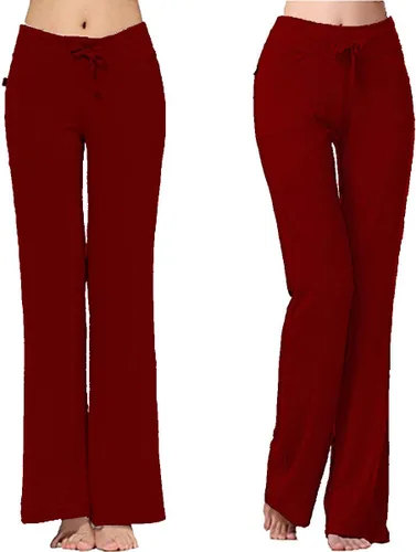 Vista 8 de ADANIKI Pantalones largos de modal y cómodos con cordón para mujer, pierna recta, para yoga, correr, deportes