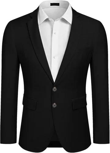 Vista 2 de GINGTTO Chaquetas tipo blazer de traje casual para hombre, abrigos deportivos ligeros