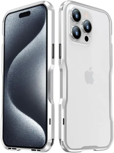 Vista 17 de Parachoques de aluminio compatibles con iPhone 12 Mini de 5.4 PULGADAS, estuche con marco metálico, parachoques delgado de diseño genial y Negro