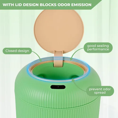Vista 26 de Pukomc Papelera con sensor inteligente, conveniente e higiénico, fácil de usar, sensor de tecnología, impermeable, papelera de plástico para cocina