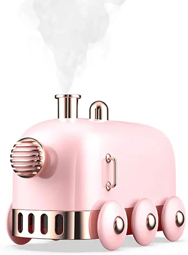 Vista 6 de Mini humidificador portátil, 10.1 fl oz, lindo tren pequeño, difusor de niebla fría para escritorio/oficina/dormitorio, ultra silencioso, función