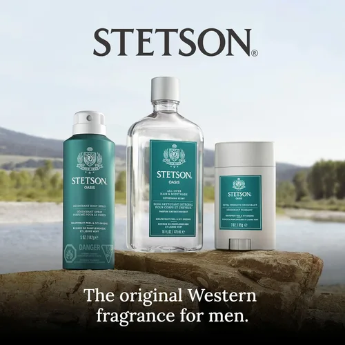Vista 6 de SCENT BEAUTY STETSON Personal Care All Over Hair & Body Wash - Jabón corporal hidratante y champú, 16 onzas, paquete de 3, Oasis