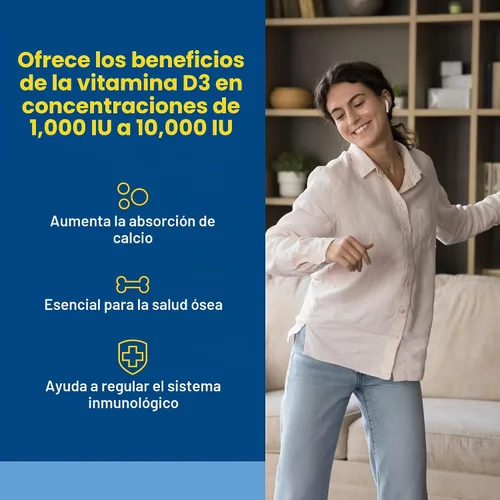 Vista 2 de Natural Factors Vitamina D3 125 mcg, 5,000 UI, 120 cápsulas blandas