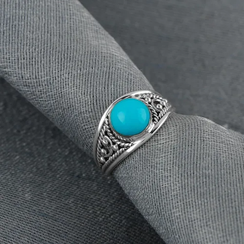 Vista 5 de Anillos de plata de ley 925 con piedras preciosas para mujeres y niñas