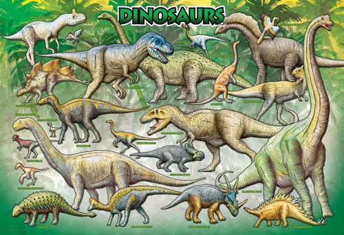 Vista 5 de Rompecabezas de 100 piezas de dinosaurios