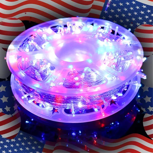Vista 8 de Decoraciones de Navidad y San Valentín, luces de cuerda led rosas, 66 pies 200 LED, luces de hadas impermeables IP44 para interior y exterior, 8