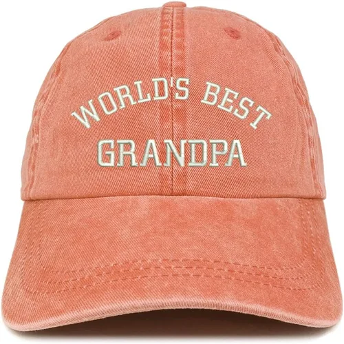 Vista 5 de World 's Best Grandpa bordado Pigmento teñido de perfil bajo algodón Cap Negro