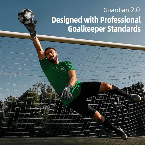 Vista 2 de WVVOU Guantes de portero de fútbol para adultos y jóvenes, guantes de portero de alto rendimiento con 5 protectores de dedos desmontables, guantes