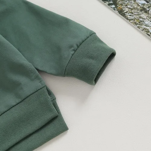 Vista 5 de Karuedoo Conjunto de sudadera y pantalones deportivos de color sólido para bebé niño y niña
