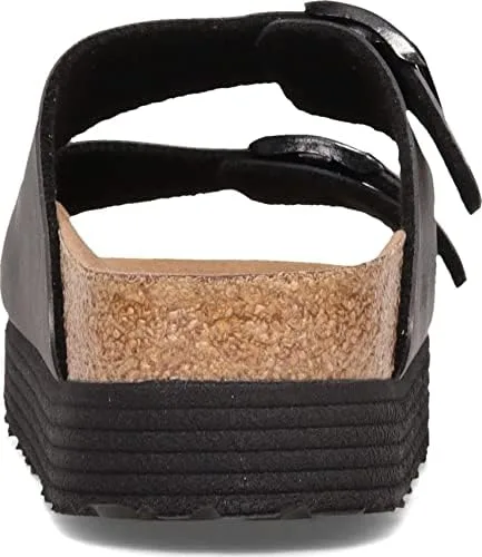 Vista 4 de Birkenstock Sandalia Arizona con plataforma para mujer, ancho estrecho, Negro