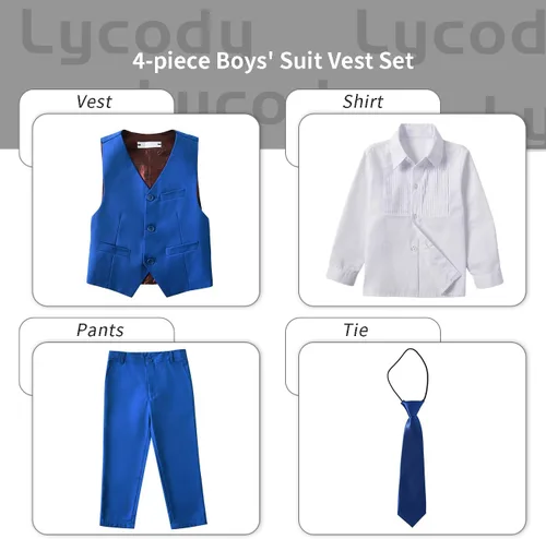 Vista 108 de Conjunto de chaleco para niños, trajes formales, trajes de boda, ropa de vestir