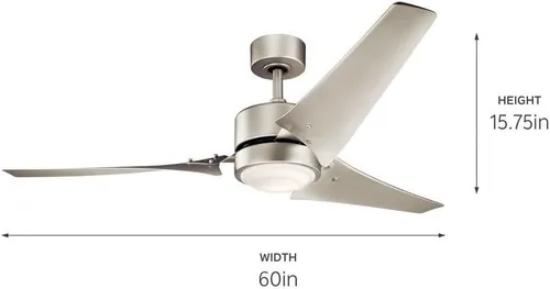 Vista 6 de Kichler 310155SBK Ventilador de techo 60```, negro satinado