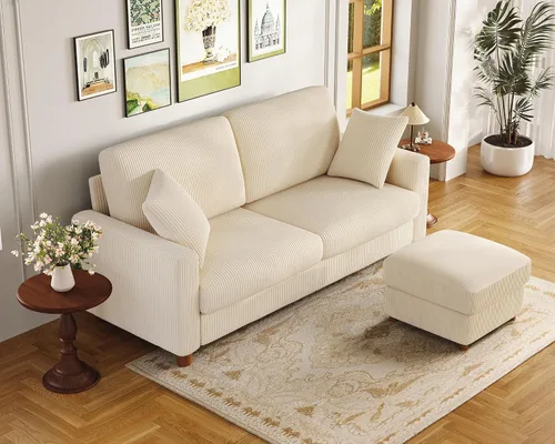 Vista 16 de Kidirect Silla de acento extragrande de 35.5 pulgadas, sillas de sala de montaje fácil, silla de lectura de pana para dormitorio, sillas de acento