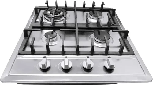 Vista 4 de Estufa de gas incorporada, 23 pulgadas, 4 quemadores, cocina de gas en acero inoxidable, encendido eléctrico para gas natural