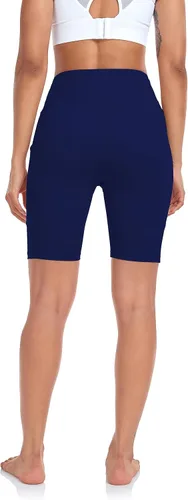 Vista 6 de SEEMLY Pantalones cortos de entrenamiento de cintura alta con bolsillos Pantalones cortos de yoga transpirables de 5 a 8 pulgadas para gimnasio