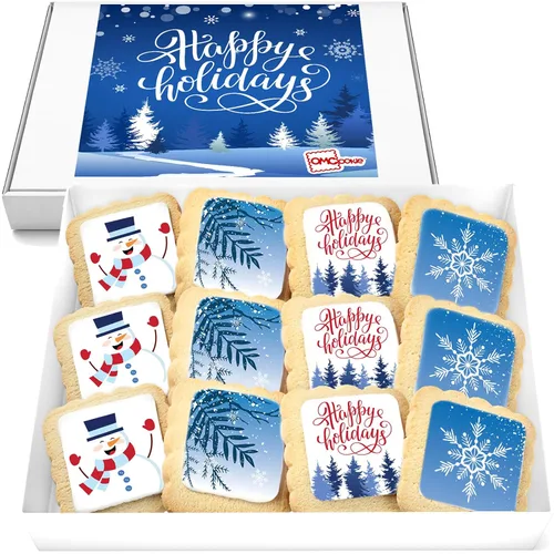 Vista 10 de Paquete de 12 cestas de regalo de galletas de feliz cumpleaños, envueltas individualmente para niños, hombres y mujeres, caja de regalo decorada