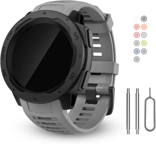 Vista 10 de Correa de repuesto para reloj Garmin Instinct, correa de silicona suave compatible con Garmin Instinct 2/Solar/Tactical