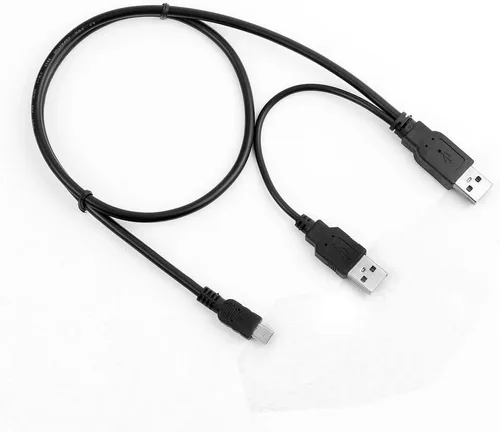 Vista 2 de MaxLLTo™ Cable de datos cargador USB Y para EMC Iomega eGo USB 2.0 disco duro portátil HDD
