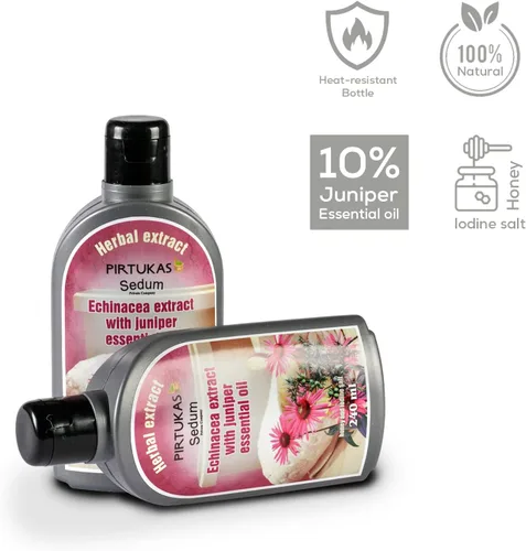 Vista 4 de Sedum Extracto de hierbas naturales para sauna, masaje, remojo de escoba - Infusión de sauna con extracto de equinácea con aceite esencial